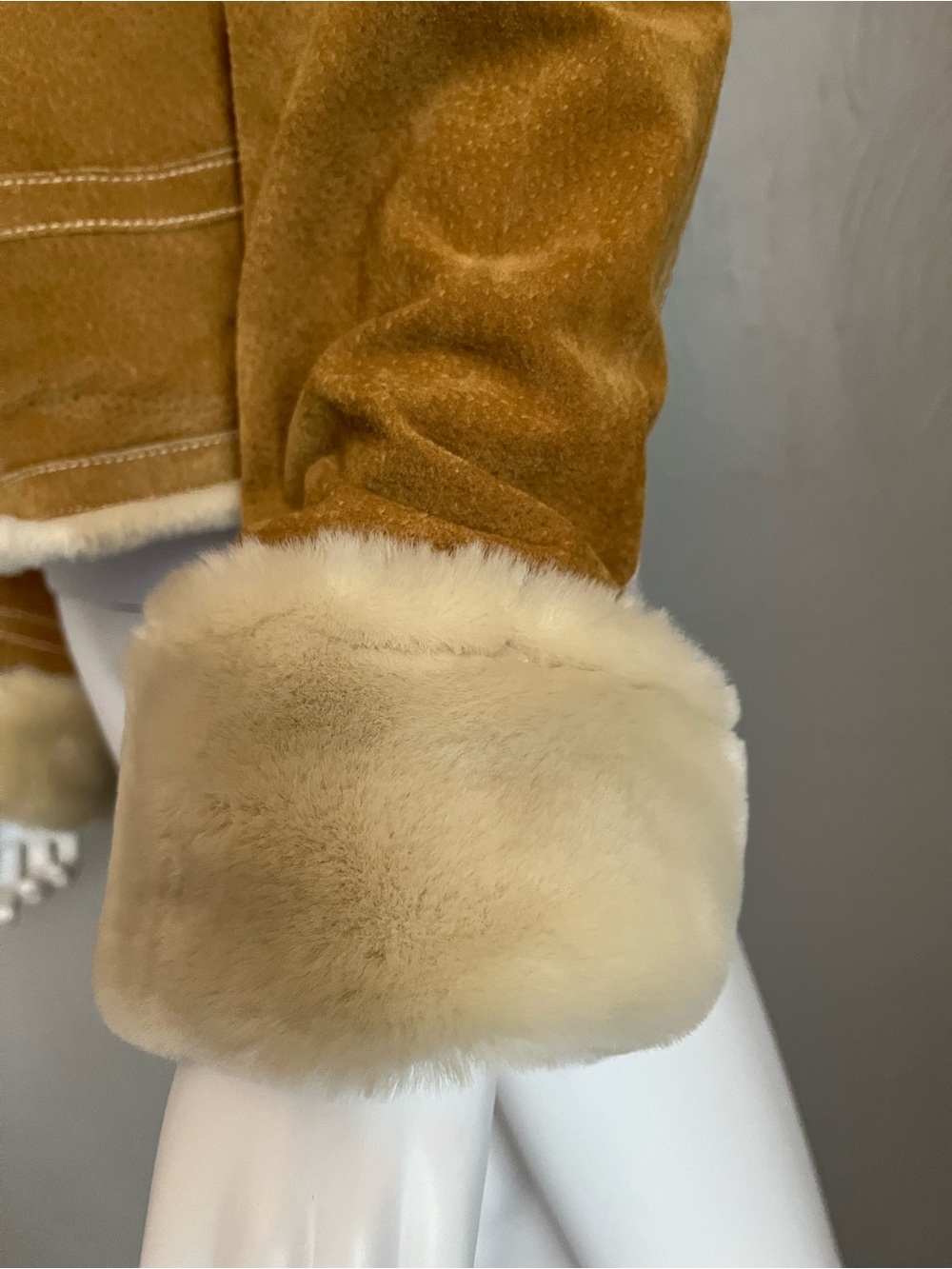 Wilsons Leather Tan Suede Shearling-Lined Jacket - Picture 7 of 8